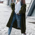 Women's Breasted Solid Color Lapel Knitted Gray Cardigan Sweater Women - ROUTINE FASHION